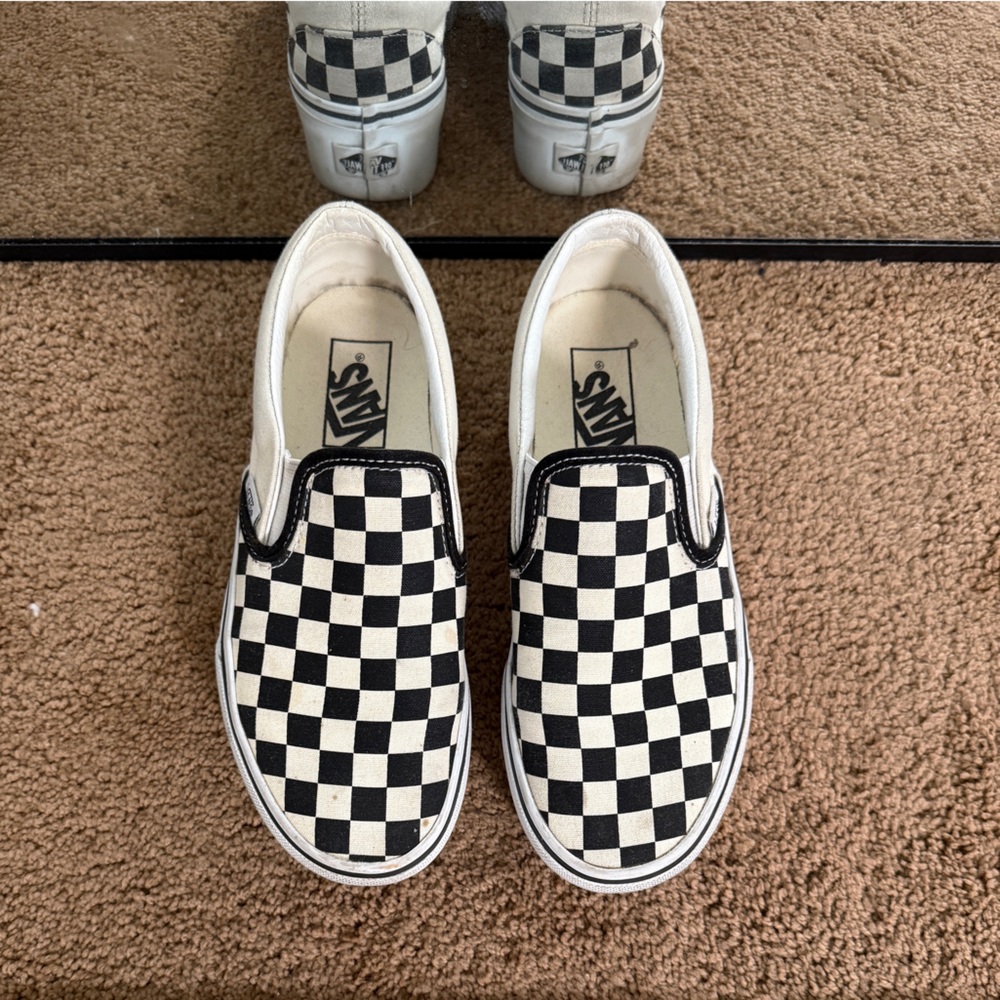 Platform Vans Checkerboard Slip-On Sneakers